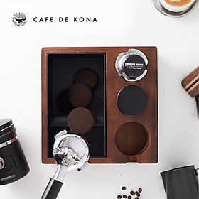 Đập bã cà phê giá đỡ tamper espresso gỗ óc chó CAFE DE KONA 3 trong 1