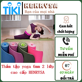 Thảm tập yoga 6mm 2 lớp cao cấp henrysa