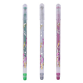 Vỉ 3 Bút Kim Tuyến CROWN MTJ 500GLS (Bạc, Xanh Lá, Hồng)