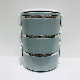 Mua Hộp cơm inox giữ nhiệt bọc vỏ nhựa kèm bộ đồ ăn cao cấp