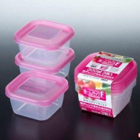 Set 3 hộp nhựa 380ml màu hồng Nakaya Nhật Nm
