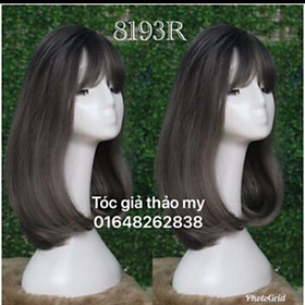 Tóc giả nguyên đầu nhuộm chân đen- tặng lưới chùm tóc