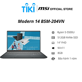 Mua Laptop MSI Modern 14 B5M-204VN (AMD R5-5500U/ 8GB DDR4/ 512GB SSD/ 14 FHD IPS/ Win11) - Hàng Chính Hãng