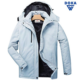 Áo khoác nam, Áo khoác dù nam lót lông phối nón tháo rời phong cách thời trang Doka PSAK42