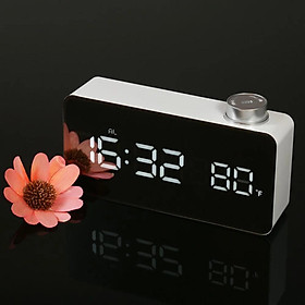 Creative Digital LED Mirror Alarm Clock With Thermometer Display 12H/24H