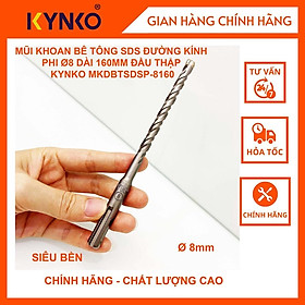 MŨI KHOAN BÊ TÔNG SDS ĐƯỜNG KÍNH PHI Ø8 DÀI 160MM ĐẦU THẬP KYNKO MKDBTSDSP-8160