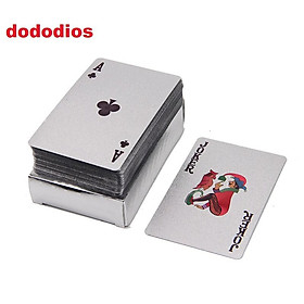 Hình ảnh Bài Tây Poker Mạ Nhũ BẠC Cao Cấp Phủ Si BẠC Hãng dododios – Bộ 54 Lá Bài Pocker Nhựa Dẻo Chống Thấm Nước Chống Gãy