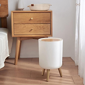 Mua Thùng đựng rác chân gỗ Decor | Thùng Rác Thông Minh Có Nắp Đậy Dung Tích 7L Chân Gỗ Cao Cấp 2022 ( Hàng Có Sẵn )