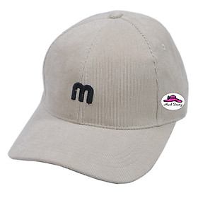 Mũ lưỡi trai chữ M vải nhugn tăm gân nổi đẹp mắt, có đuôi khóa điều chỉnh size - Hạnh Dương