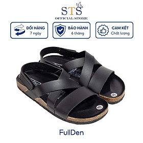 Giày Sandal Đế Trấu Nam nữ quai chéo Da Pu cao cấp xuất khẩu, mặt lót PU kem chống nước nhiều màu sắc mã KPU21