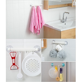 Mua Thanh nhựa 4 móc treo đồ núm hít chân không - New - Hàng Nội Địa Nhật Bản