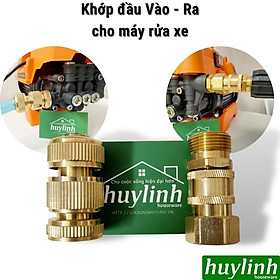 Mua Bộ khớp Đầu Vào - nối nhanh Đầu Ra bằng Kim Loại Ren 22 sử dụng cho máy rửa xe