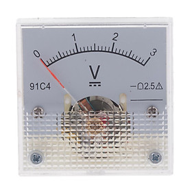 DC Rectangle Analog Voltmeter Volt Panel Meter Gauge Circuit Testing 0-3V