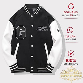 Áo Khoác Bomber Fashion Nam Nữ Nỉ Fom Rộng Dày Đẹp Phối Chữ G Hot Trend