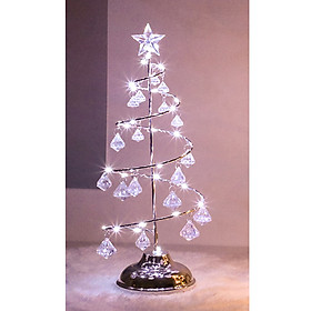 Crystal Christmas Tree Lamp Diamond Pendant Lamp Home Bedroom Decor Bed Lamp Night Light