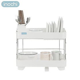 Xuất Nhật Kệ Để Chén Bát Nhựa Inox 2 Tầng Inochi Có Khay Thoát Nước Thông