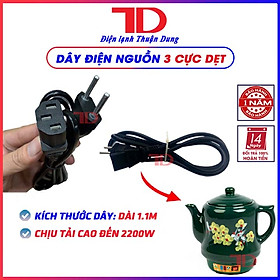 Dây điện nguồn 3 cực dẹt Fujishi dùng cho ấm đun siêu tốc, nồi cơm điện - Điện lạnh Thuận Dung