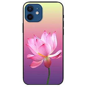 Ốp lưng dành cho Iphone 12 Mini - 12 / 12 Pro - 12 Pro Max mẫu Sen Nền Tím Vàng
