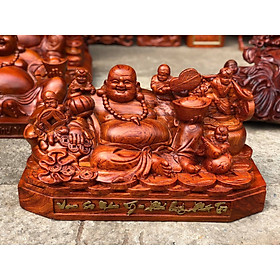 Tượng di lạc như ý phát tài gỗ hương
