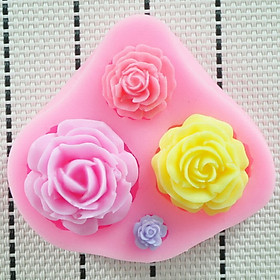 Mua Khuôn silicon làm bánh  rau câu  socola 4 hoa hồng – Mã số 1045