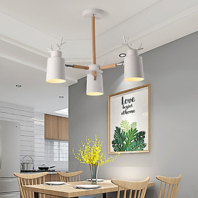Đèn chùm MATASI sừng hươu 3 tay trang trí nội thất hiện đại, sang trọng - kèm bóng LED chuyên dụng