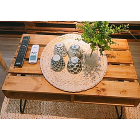 Mua Bàn gỗ pallet - S 55x30x10cm - Chân sắt 40cm