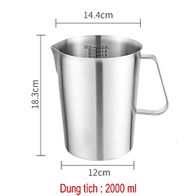 Mua Ca inox 304 chia vạch 500ml/700ml/1000ml/1500ml/ 2000ml