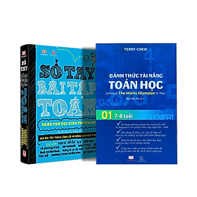 Combo sách sổ tay bài tập toán, đánh thức tài năng toán học 1 (bộ 2 cuốn ), tổng hợp kiến thức toán - Á Châu Books, bìa cứng, in màu