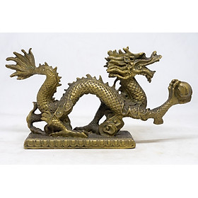 Mua Tượng Rồng phong thủy tay cầm ngọc bằng đồng cao 11cm