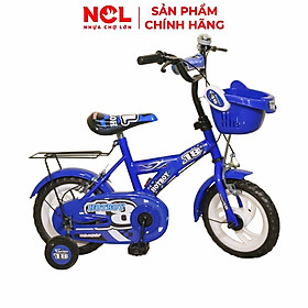 Xe đạp trẻ em Nhựa Chợ Lớn 12 inch K73 - M1395-X2B, Sườn xe bằng sắt chịu lực, Nhựa chính phẩm an toàn, Sản xuất tại Việt Nam - Hàng chính hãng