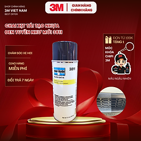 Phục hồi làm mới nhựa, kim loại màu đen 3M 3811 Mar-Hyde Black Satin dạng bình xịt - 340g