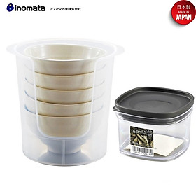 Combo khay đựng bát đĩa φ14.9cm + 1 hộp đựng thực phẩm khô 220ml - nội địa Nhật Bản