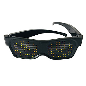 LED Light up Glasses USB Rechargeable & Wireless with Flashing LED Display Glowing Luminous Glasses for Christmas Party