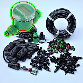 Bộ Kit 16 Dây tưới treo xoay 360° + Van nước hẹn giờ FUJIN TX-DIY-085, Béc tưới lan, rau hoa tự lắp DIY