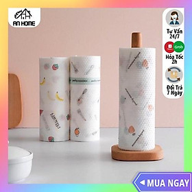 Cuộn Khăn Lau Bếp Đa Năng 220 Tờ ANHOME Màu Trắng Hoạ Tiết Có Thể Giặt Được