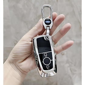 Móc khóa kèm ốp bảo vệ chìa khóa xe Ford Everest, Ranger XLS, Ford Ranger Wildtrak nhựa mềm TPU tráng gương sáng bóng