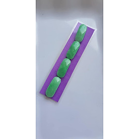 Bộ Lắc Tay Yên Ngựa Mới 4 viên Xanh Ngọc Tươi đều bóng đẹp Size Dài 20mm x Ngang 9mm x cao 3mm Đá Ngọc Cẩm Thạch tự nhiên Nữ mệnh mộc hỏa thủy bọc vàng đeo đẹp sang món quà tặng ý nghĩa gửi đến Mẹ và người thân ạ