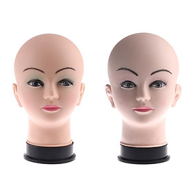 2PCS PVC Mannequin Head Model Wig Hairpieces Hat Glasses Earrings Display Stand Cosmetology Manikin Salon Shop Home Use