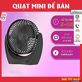 Mua Quạt Mini Để Bàn Quạt Tích Điện Quạt Cầm Tay Động Cơ Tiếng Ồn Thấp Xoay 210 Độ Pin Khủng Thời Gian Dùng Lên Đến 10 Giờ - Hàng Nhập Khẩu