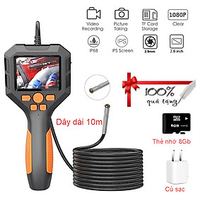 Mua ROGTZ - Camera nội soi P10 Chống nước IP68 Màn hình IPS 2.8 inch Đường kính camera 3.9mm Độ phân giải cao 1080p 8 đèn LED Đa ngôn ngữ  Pin lithium dung lượng cao 3.7V 2600mAh Nhà xưởng Y tế Cầm tay Ô tô Nhà cửa Hàng Chính Hãng