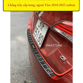 Chống Trầy Cốp trong, ngoài Vios 2019-2023 vân carbon cao cấp sáng bóng