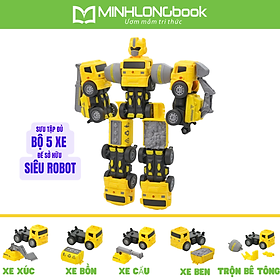 Đồ Chơi DUKA: Robot Biến Hình – Xe Cẩu/Xe Xúc/Xe Bồn/Xe Ben/Xe Trộn Bê Tông