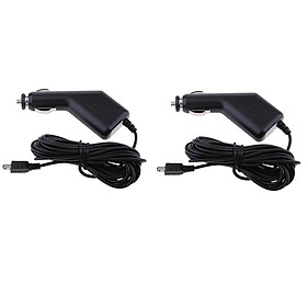 2x 3.5 Meters USB Car Adapter 12-24V to 5V/1.5A Mini USB Cables for GPS DVR