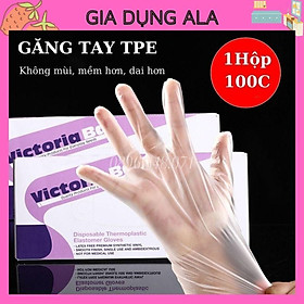 Găng Tay Siêu Dai Làm Bếp Nấu Ăn TPE Đa Năng (Hộp 100 Chiếc), Gang Tay Kiêm Bao Tay Làm Bánh