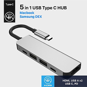 Mua Cáp chuyển đổi USB Type-c ra 4 cổng HDMI/VGA/USB và cổng sạc hỗ trợ chế độ Dex - hàng chính hãng