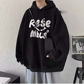 ÁO KHOÁC HOODIE NAM IN CHỮ RESE 2 MÀU ĐEN TRẮNG FORM RỘNG CHÁT NỈ DÀY DẶN