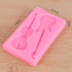 Violin Guitar Silicone Fondant Molds Cake Decorating Tools Kitchen Baking Candy Clay Cupcake Chocolate Gumpaste Moulds Specification:Pink