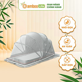 Màn chụp cho bé tự bung Bamboo Life mùng chụp em bé sơ sinh gấp gọn chống muỗi côn trùng giảm ánh sáng an toàn tiện lợi dùng được ở giường nôi cũi