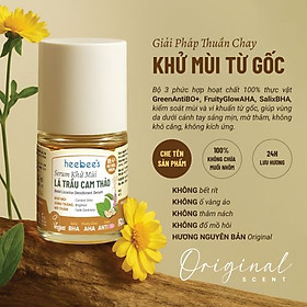 Serum Khử Mùi Thảo Dược Thuần Chay Lá Trầu Cam Thảo Heebee’s Lăn Khử Mùi, Sáng Mịn, Mờ Thâm, Ngăn Mùi 12H 30ml