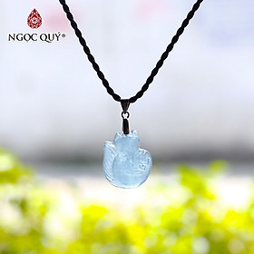 Mặt dây chuyền hồ ly 9 đuôi aquamarine mệnh thủy, mộc - Ngọc Quý Gemstones